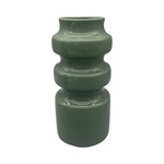 Sagebrook Home 18644-05 Ceramic, 9" Tiered Vase, Dark Sage