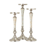 IMAX Worldwide Home Alessia Mother of Pearl Candleholders - Set of 3