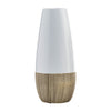 Sagebrook Home 17860-02 Ceramic, 13" 2-Tone Vase, Creme/White