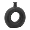 Sagebrook Home 17024-02 Ceramic, 8" Round Cut-Out Vase, Black
