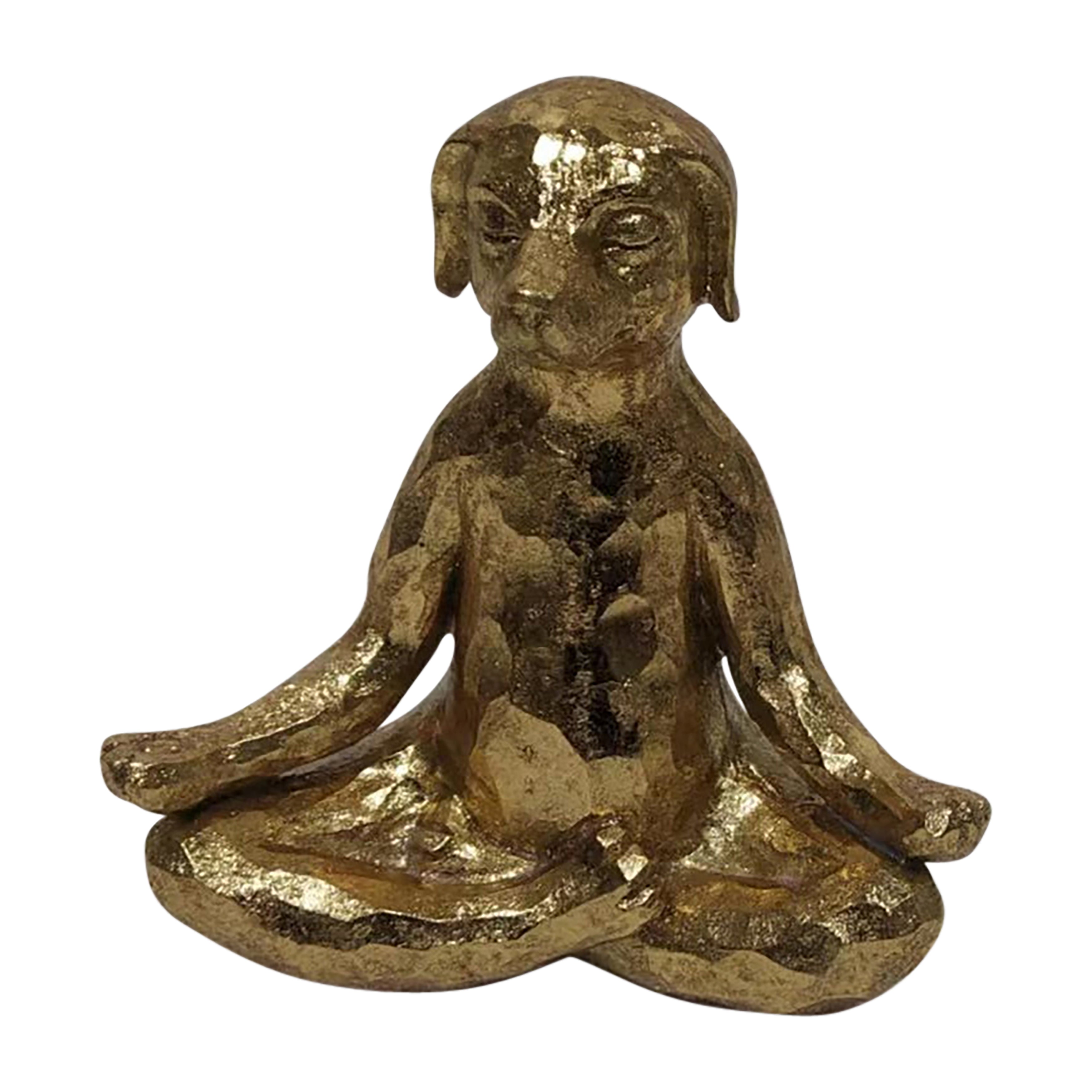 Sagebrook Home 15095-03 Polyresin 7 Yoga Dog, Gold – Uber Bazaar