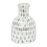 Sagebrook Home 18524-02 Glass, 6" Mosaic Vase, White