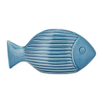 Sagebrook Home 17842 Ceramic, 11", H Striped Fish, Blue
