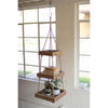 Kalalou CCHA1009 Hanging Three Tiered Square Recycled Wood Display with Jute Rope