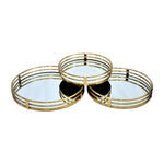 Sagebrook Home 17167-03 Metal, Set of 3 14/16/18" Round Mirrored Trays, Gold