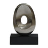 Sagebrook Home 17788 18", Metal Oval Sculpture, Slvr/Black