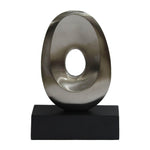 Sagebrook Home 17788 18", Metal Oval Sculpture, Slvr/Black