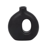 Sagebrook Home 17558-01 Wood, 7" Cut-Out Vase, Black