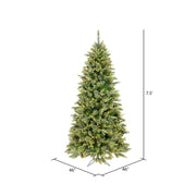 Vickerman 7.5' Cashmere Slim Artificial Christmas Tree Clear Dura-Lit Lights