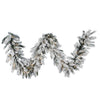 Vickerman A128217 9' Snow Ridge Artificial Christmas Garland Clear Dura-Lit Incandescent Lights