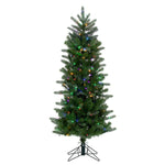 5.5' Carolina Pencil Spruce Artificial Christmas Tree Colored Dura-LitLED Lights