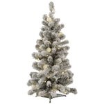 3' Flocked Kodiak Spruce Artificial Christmas Tree Pure White LED Lights