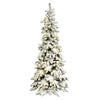 8' Flocked Kodiak Spruce Artificial Christmas Tree Pure White LED Lights