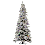 5' Flocked Kodiak Spruce Artificial Christmas Tree Multi-Colored LED Lights