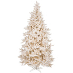 7.5' Flocked Vintage Fir Artificial Christmas Tree Warm White LED Lights