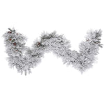 Vickerman A155317 9' Flocked Alberta Artificial Christmas Garland Unlit