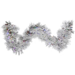 Vickerman A155319Led 9' Flocked Alberta Artificial Christmas Garland Multi-Colored Led Lights