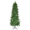 7' x 36" Artificial Slim Spruce Tree 300 Clear Mini Lights 610Tips Metal Stand