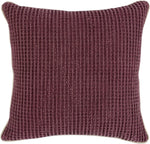 Benzara BM228781 Fabric Throw Pillow with interwoven Waffle Weave, Red