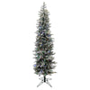 8' Frosted Glitter Tannenbaum Pine Artificial Christmas Tree Colored LED Lights