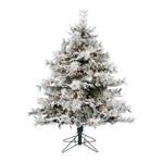 10' x 83" Flocked Cheshire Artificial Christmas Tree Clear Dura-Lit Mini Lights