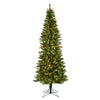 6.5' x 32" Creswell Pine Artificial Xmas Pencil Tree Clear Dura-Lit Mini Lights