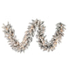 Vickerman A193715 9' X 14" Frosted Silver Artificial Christmas Garland Clear Dura-Lit Incandescent Lights