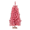 3' x 18" Pink Pine Artificial Christmas Tree Pink Incandescent Mini Lights