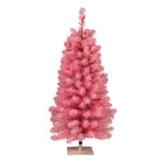 3' x 18" Pink Pine Artificial Christmas Tree Pink Incandescent Mini Lights