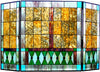 Chloe Lighting CH1F630AM44-GFS Tiffany-Glass 3pcs Folding Mission Fireplace Screen 44`` Wide