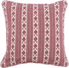 Benzara BM228601 Fabric Throw Pillow with Woven Diamond Pattern, Red and Off White