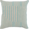 Benzara BM228743 Fabric Throw Pillow with Woven Striped Pattern and Knife Edge Finish, Blue