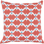 Benzara BM228880 Fabric Throw Pillow with Bow Tie Pattern and Polka Dots, Orange