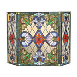 Chloe Lighting CH3F324VG44-GFS Izzy Tiffany-Glass 3pcs Folding Victorian Fireplace Screen 44`` Wide