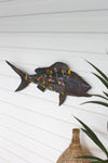 Kalalou A6164 Recycled Metal Bottle Cap Fish Wall Hanging
