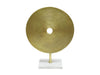 Sagebrook Home 18`` Disc On Marble Base, Gold - Home Decor
