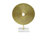 Sagebrook Home 18`` Disc On Marble Base, Gold