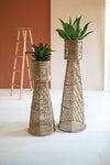 Kalalou A6306 Seagrass And Iron Planter Towers