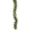 Vickerman A800912 9' Cheyenne Artificial Christmas Garland Clear Dura-Lit Incandescent Lights