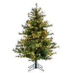 4.5' Mixed Country Pine Slim Artificial Christmas Tree Warm White Dura-Lit LED