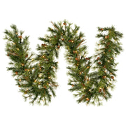 Vickerman A801713 9' Mixed Country Pine Artificial Christmas Garland Clear Dura-Lit Incandescent Lights