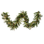 Vickerman A801717Led 9' Mixed Country Pine Artificial Christmas Garland Warm White Dura-Lit Led Lights