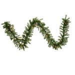 Vickerman A802712 9' Canadian Pine Artificial Christmas Garland Multi-Colored Incandescent Mini Lights