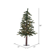 Vickerman A805131 3' Natural Alpine Artificial Christmas Tree Clear Incandescent Lights