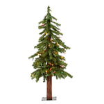 Vickerman A805132 3' x 22.5" Natural Alpine Artificial Christmas Tree Multi-Colored Incandescent Lights