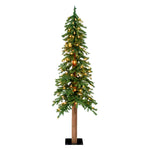 Vickerman A805151LED 5' x 28" Natural Alpine Artificial Christmas Tree Warm White LED Lights.