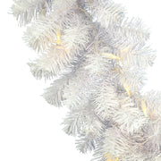 Vickerman A805814Led 9' Crystal White Spruce Artificial Christmas Garland Multi-Colored Led Mini Lights
