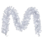 Vickerman A805813Led 9' Crystal White Spruce Artificial Christmas Garland With Pure White Led Mini Lights