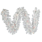 Vickerman A805814Led 9' Crystal White Spruce Artificial Christmas Garland Multi-Colored Led Mini Lights