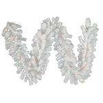 Vickerman A805817Led 9' Crystal White Spruce Artificial Christmas Garland Multi-Colored Led Mini Lights
